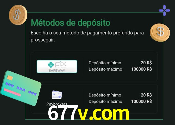 O cassino 677v.com oferece uma grande variedade de métodos de pagamento